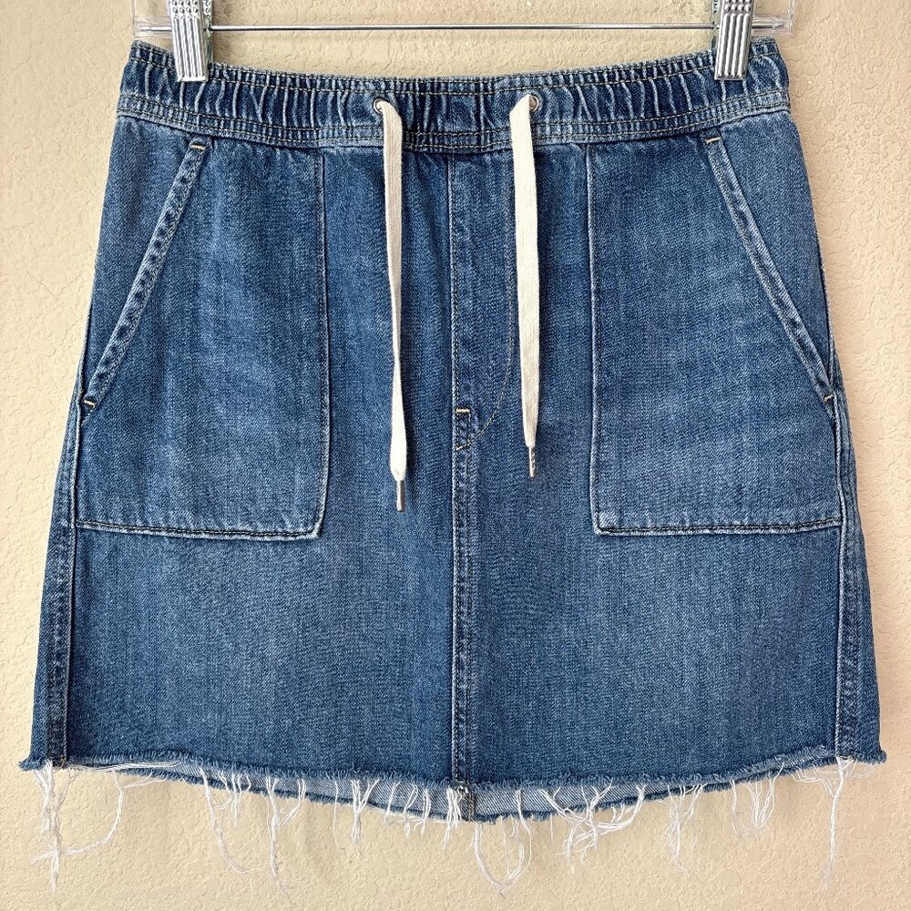 Hudson Utility Drawstring Raw Hem Denim Skirt